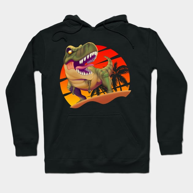 Surfing time dinosaur Hoodie by Ildegran-tees